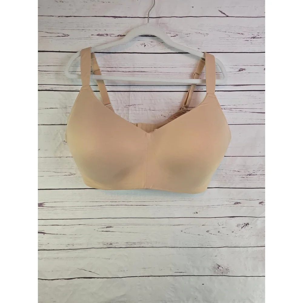 Auden 44DDD Lightly Lined Wirefree‎ Bra Beige Adjustable Straps Back Closure